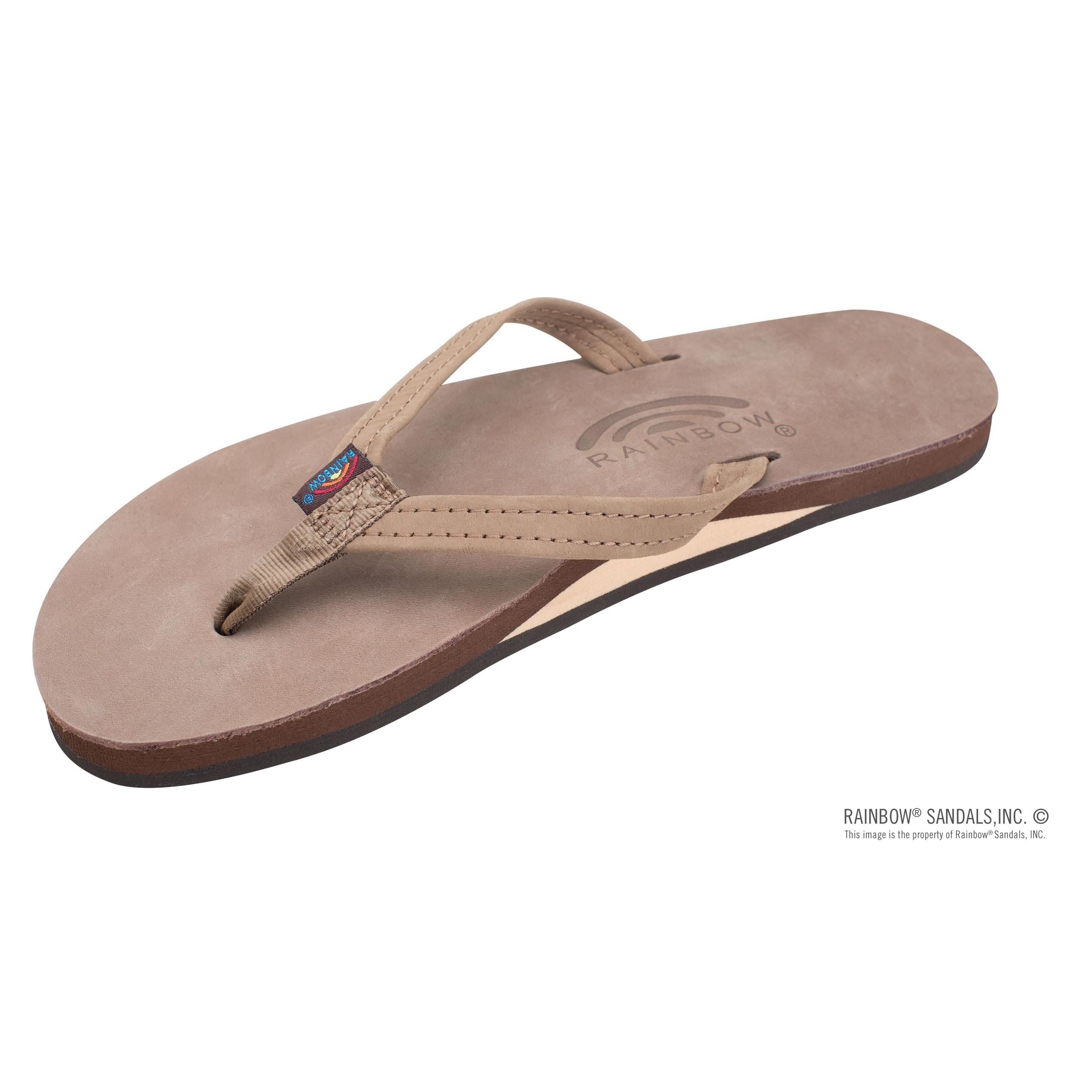 Rainbow Single Layer Narrow Strap Womens Sandals