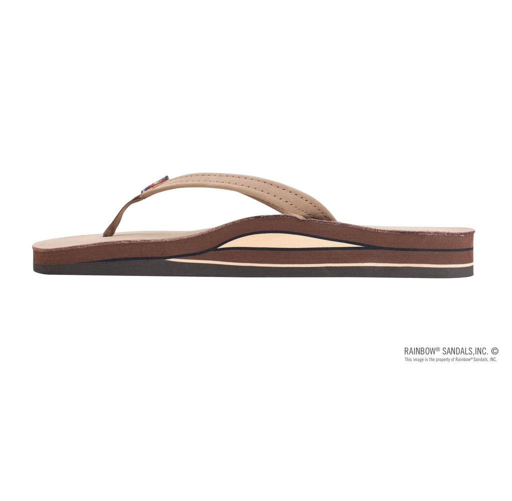 Rainbow Double Layer Narrow Strap Womens Sandals