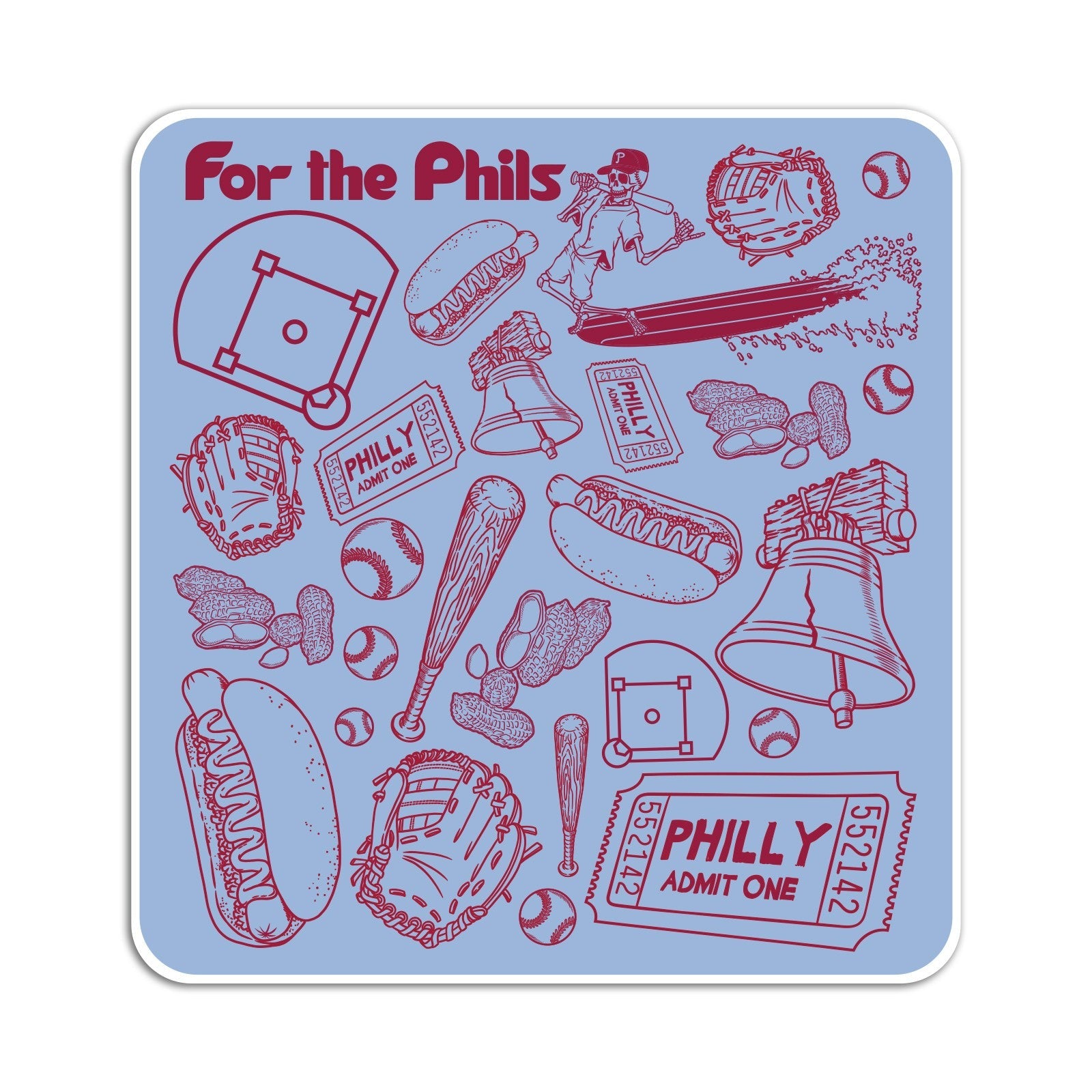For the Phils Pattern Sticker