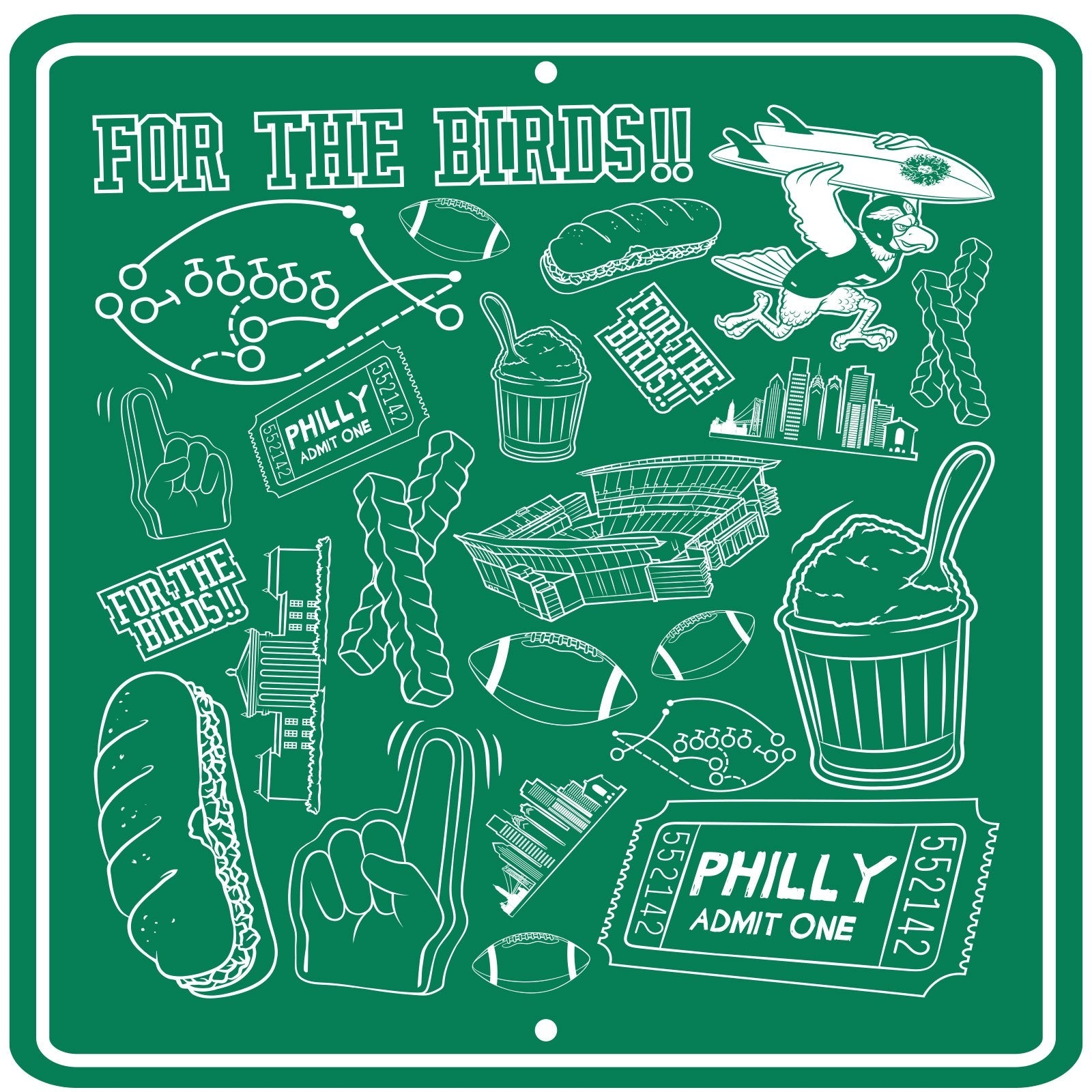 For the Birds Pattern Tin Sign