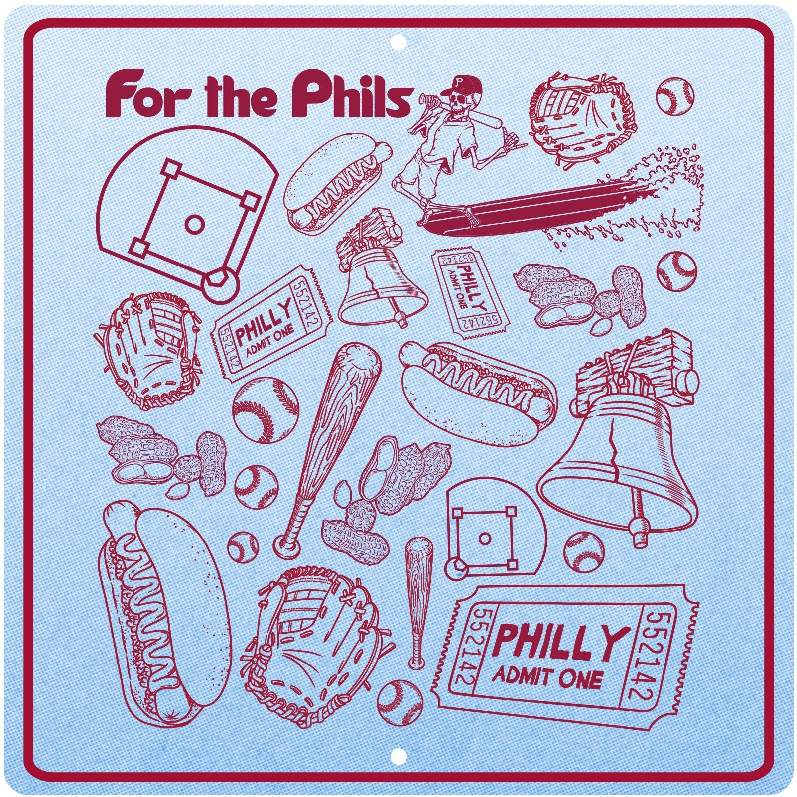 For the Phils Pattern Tin Sign