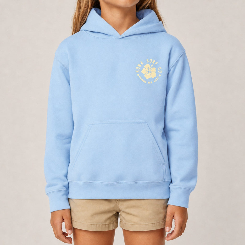 Hibiscus Puff Girls Pullover Hoodie