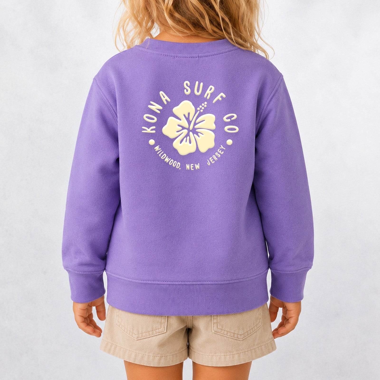 Hibiscus Puff Toddler Girls Crew Sweatshirt