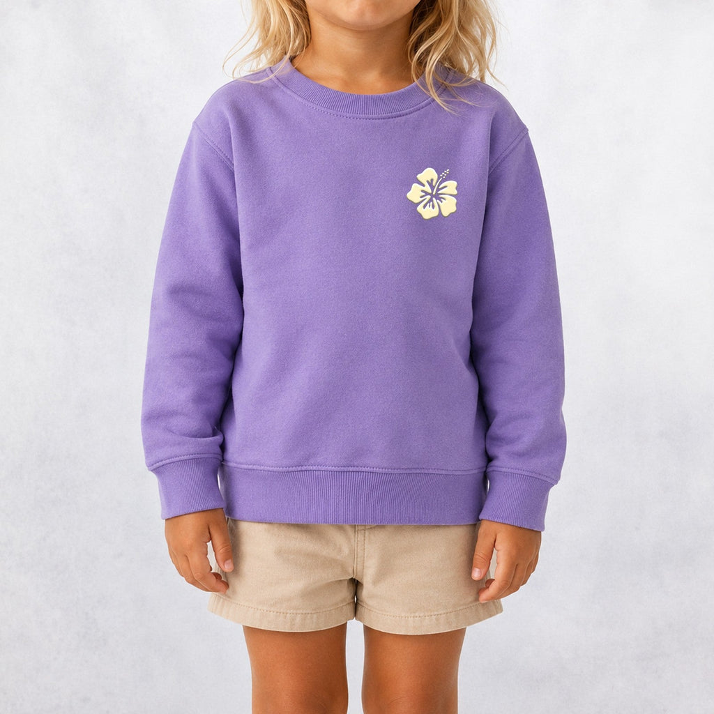 Hibiscus Puff Toddler Girls Crew Sweatshirt