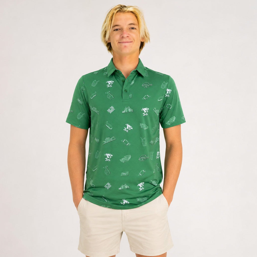 For the Birds Pattern Mens Polo