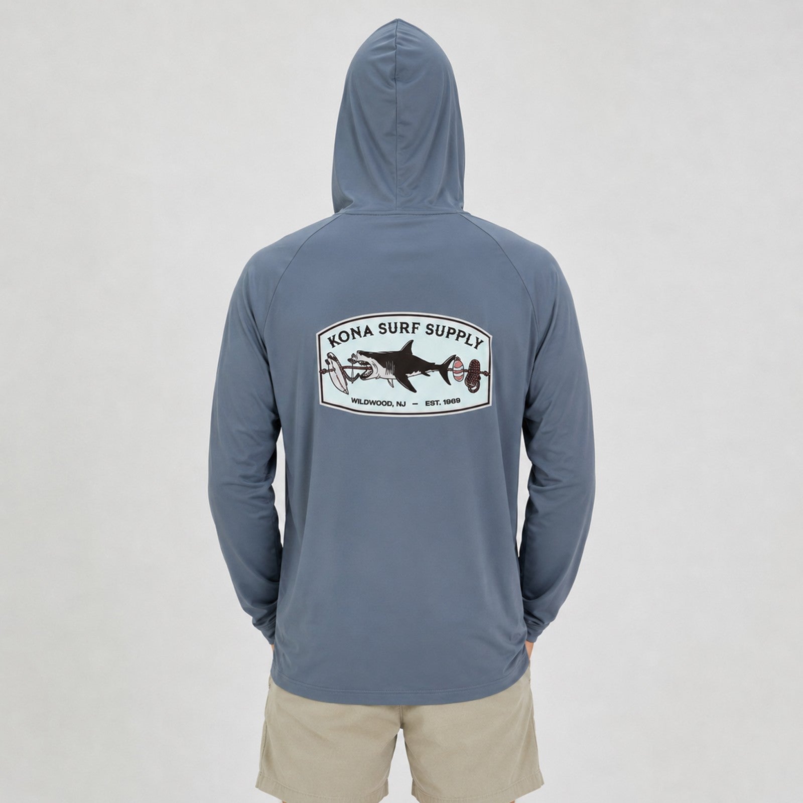 Shark-Kabob Hooded Mens UV Sun Protection LS Shirt