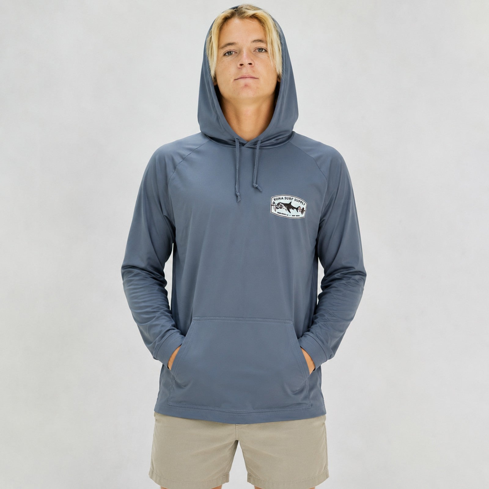 Shark-Kabob Hooded Mens UV Sun Protection LS Shirt