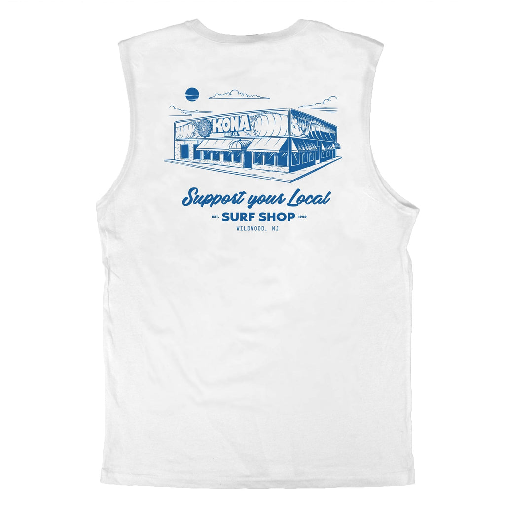 Support Your Local Surf Shop Mens Muscle Tee
