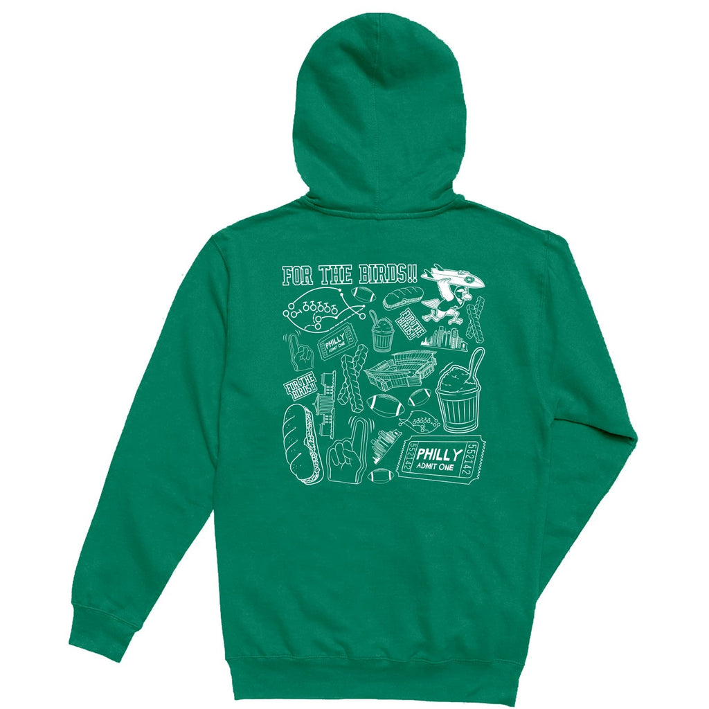 For The Birds Pattern Mens Pullover Hoodie