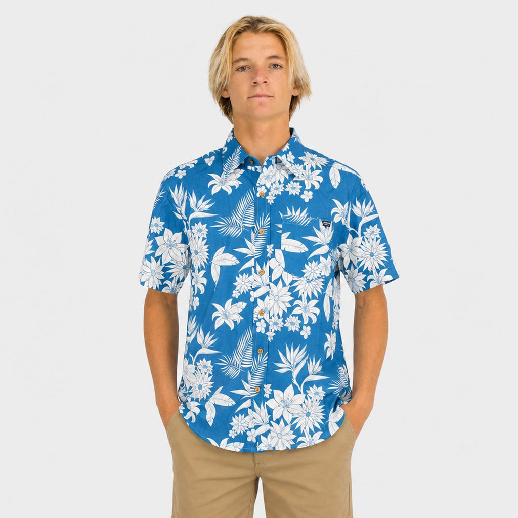 Floral Pattern Mens SS Woven