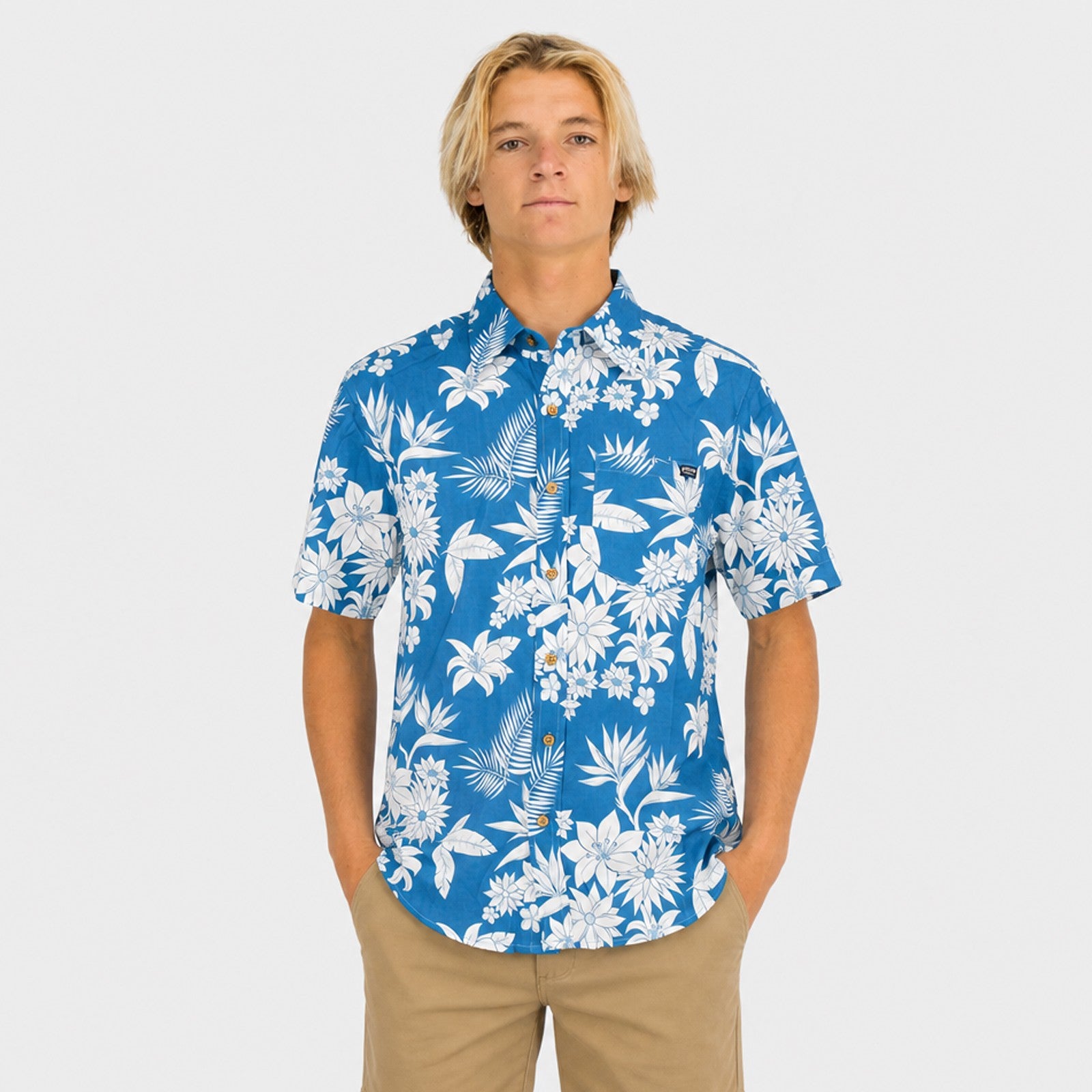 Floral Pattern Mens SS Woven