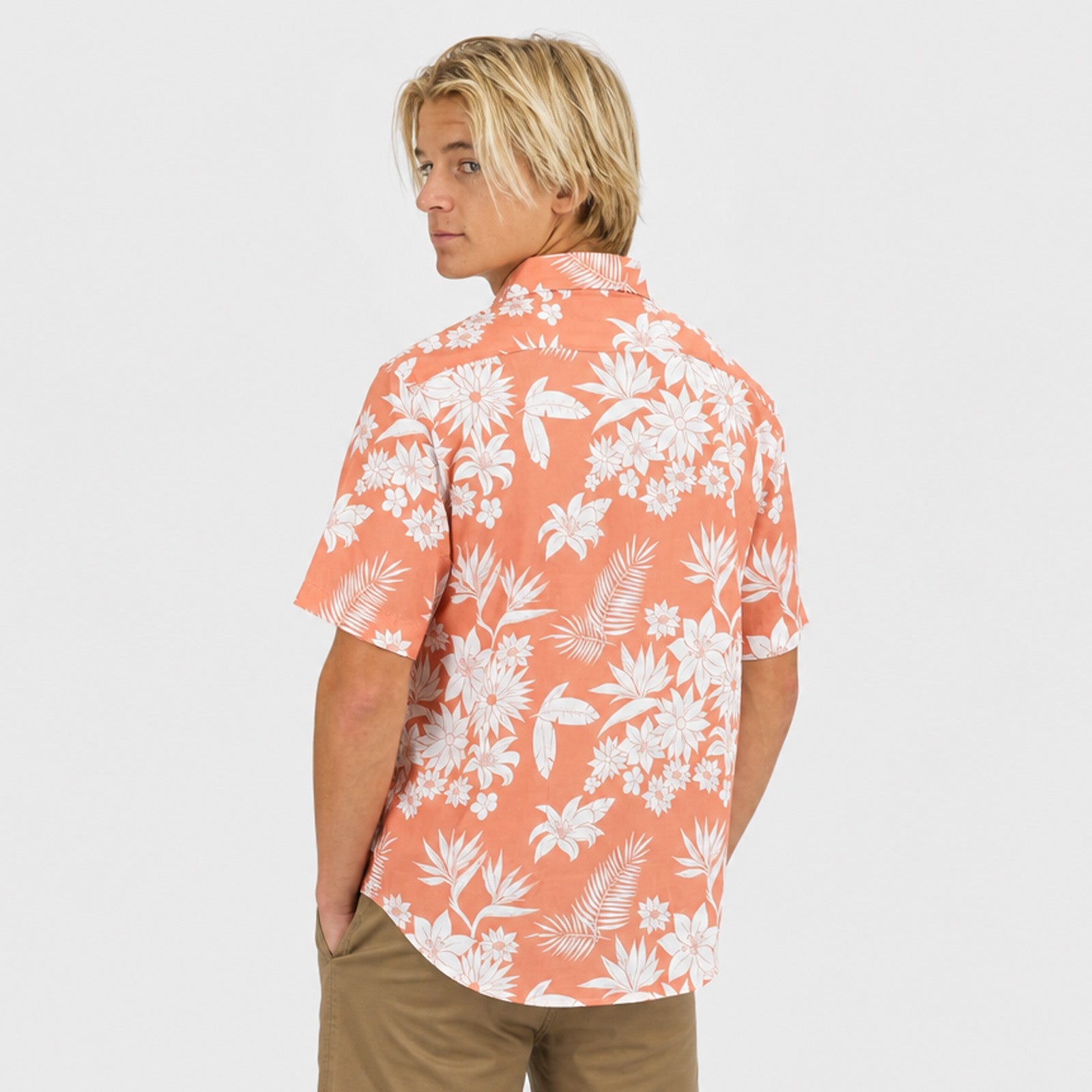 Floral Pattern Mens SS Woven