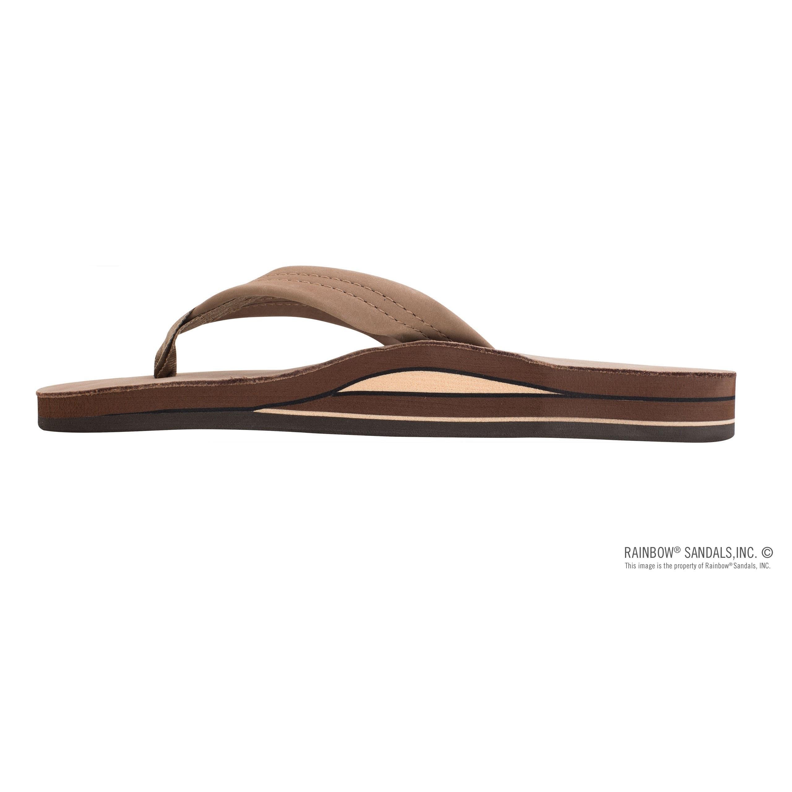 Rainbow Double Layer Wide Strap Mens Sandals