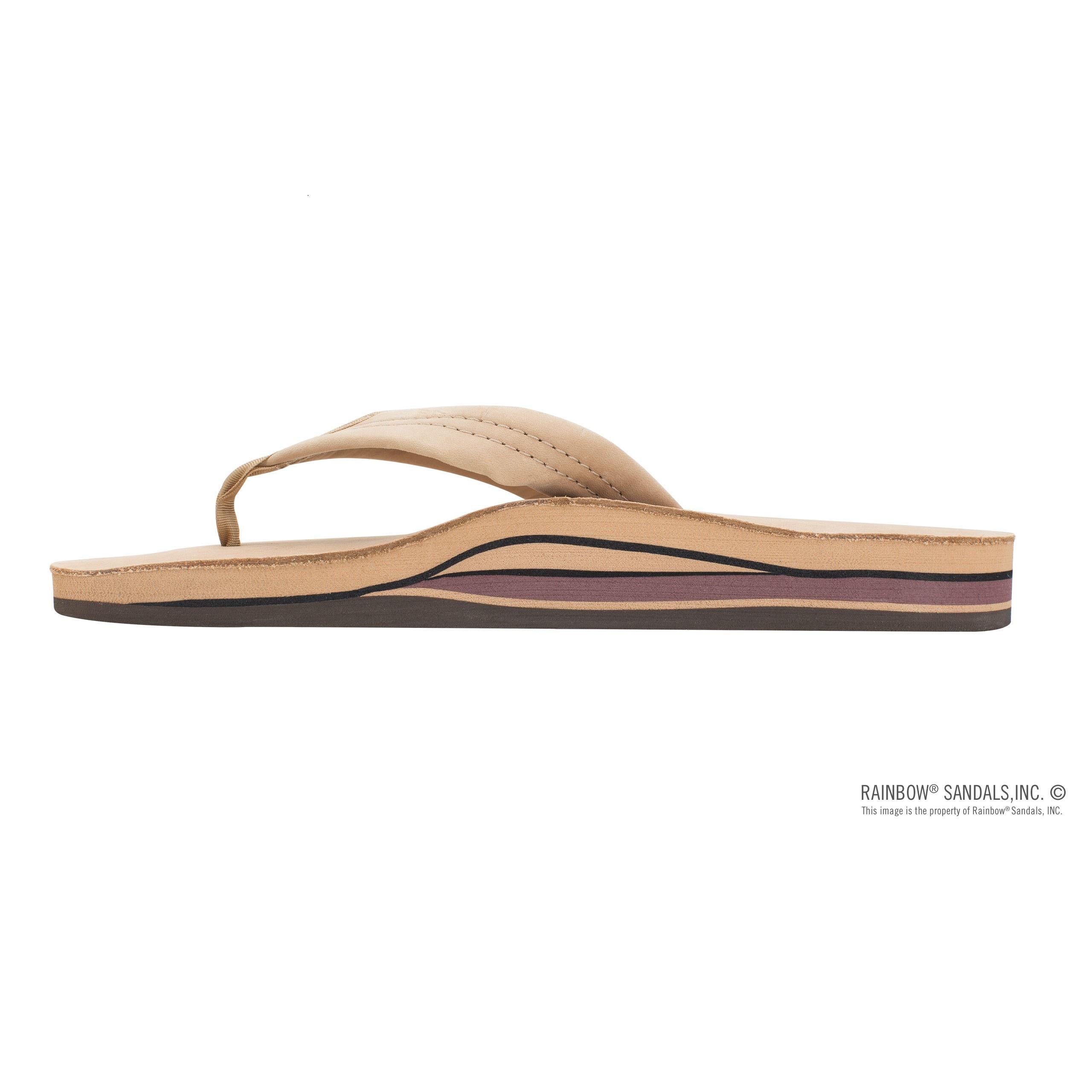 Rainbow Double Layer Wide Strap Mens Sandals