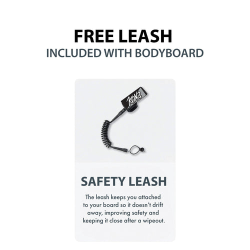 Coconut Foam Bodyboard for Adult and Kid Riders with Leash