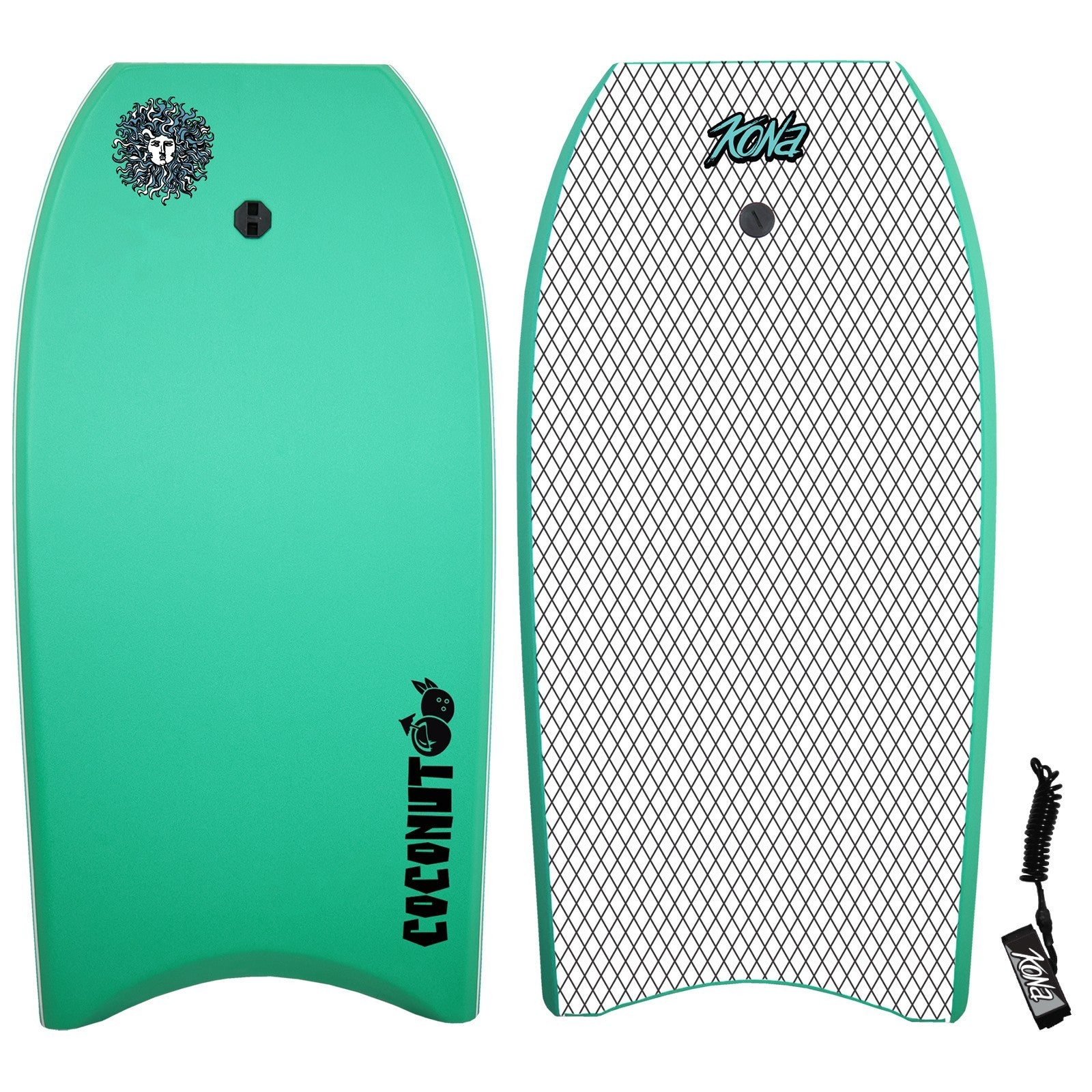 Coconut Foam Bodyboard for Adult and Kid Riders with Leash
