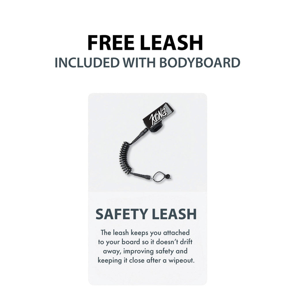 Coconut Foam Bodyboard for Adult and Kid Riders with Leash