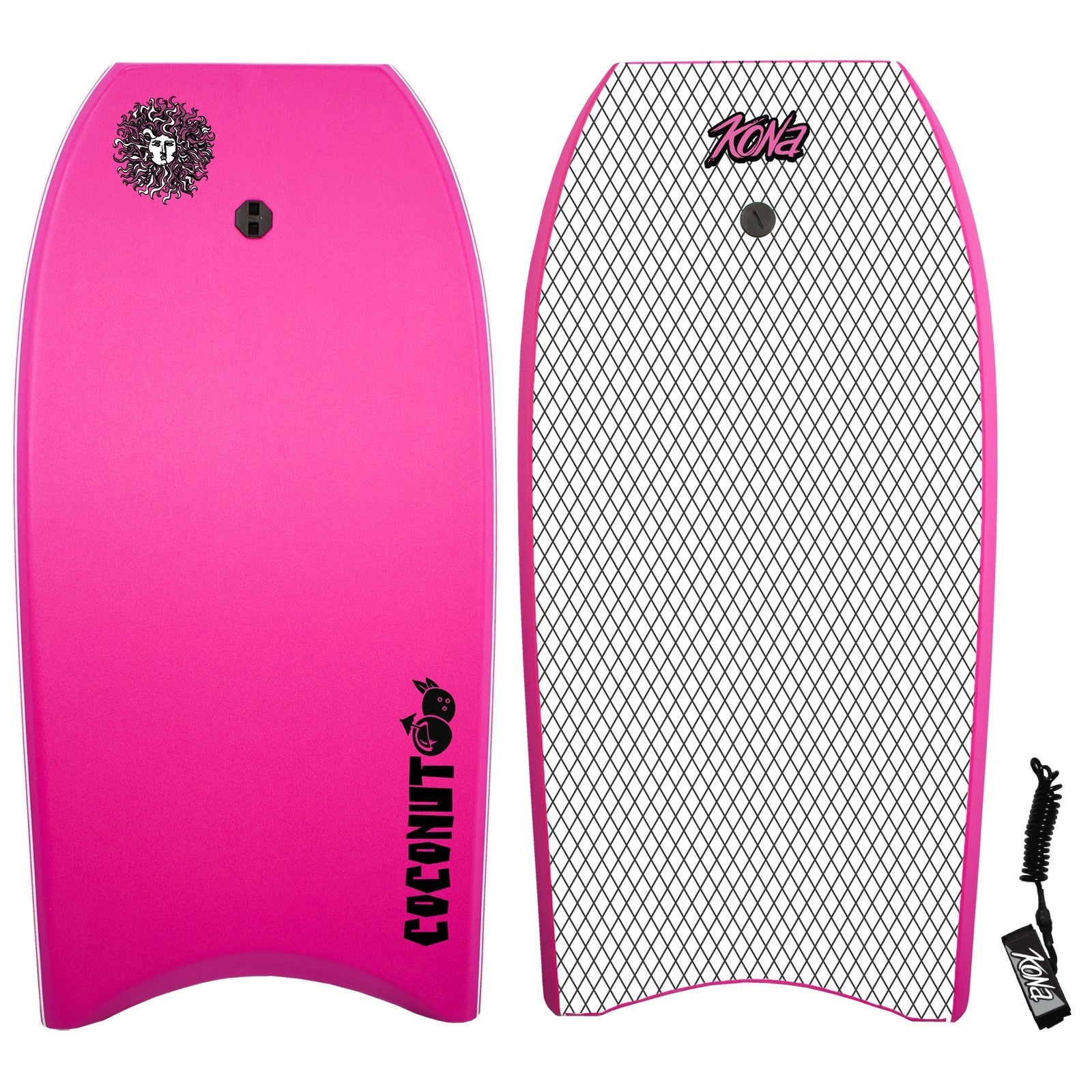 Coconut Foam Bodyboard for Adult and Kid Riders with Leash