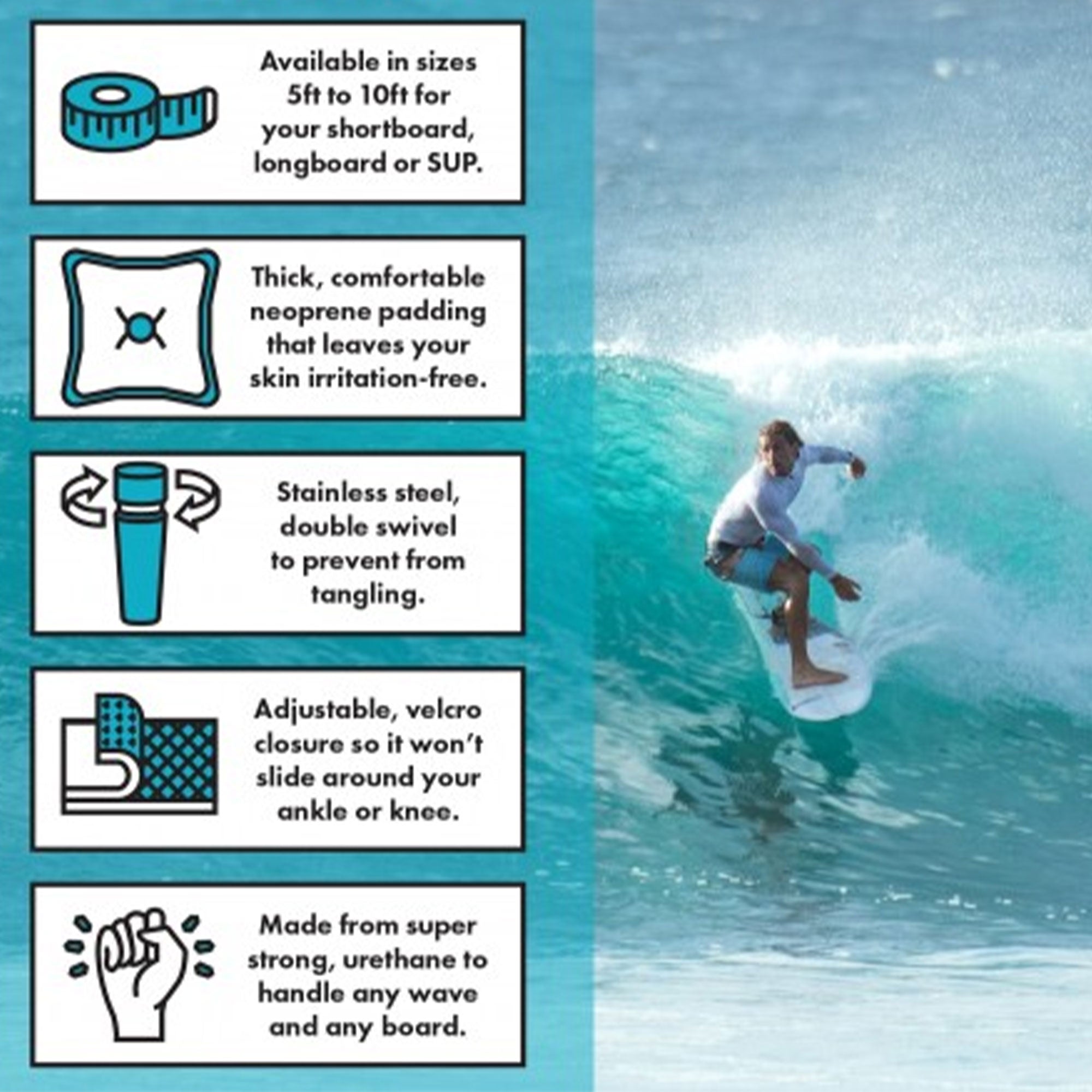 Premium Adventure Bodyboard Leash