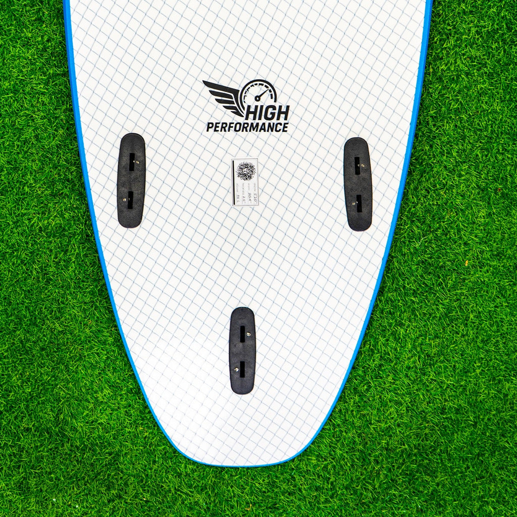 High Performance - Soft Top Foam Surfboard - Includes Leash and Fins