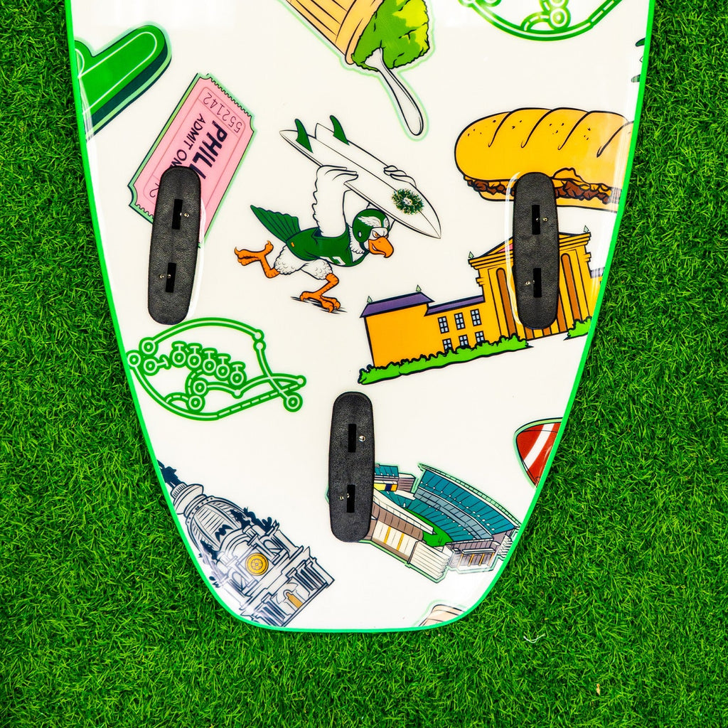 4-4 4ft 4in Bodyboard - Soft Top Short Foam Surfboard for Beginners and Kids - Includes Leash and Fins