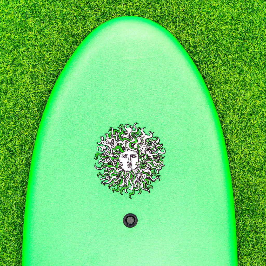 4-4 4ft 4in Bodyboard - Soft Top Short Foam Surfboard for Beginners and Kids - Includes Leash and Fins