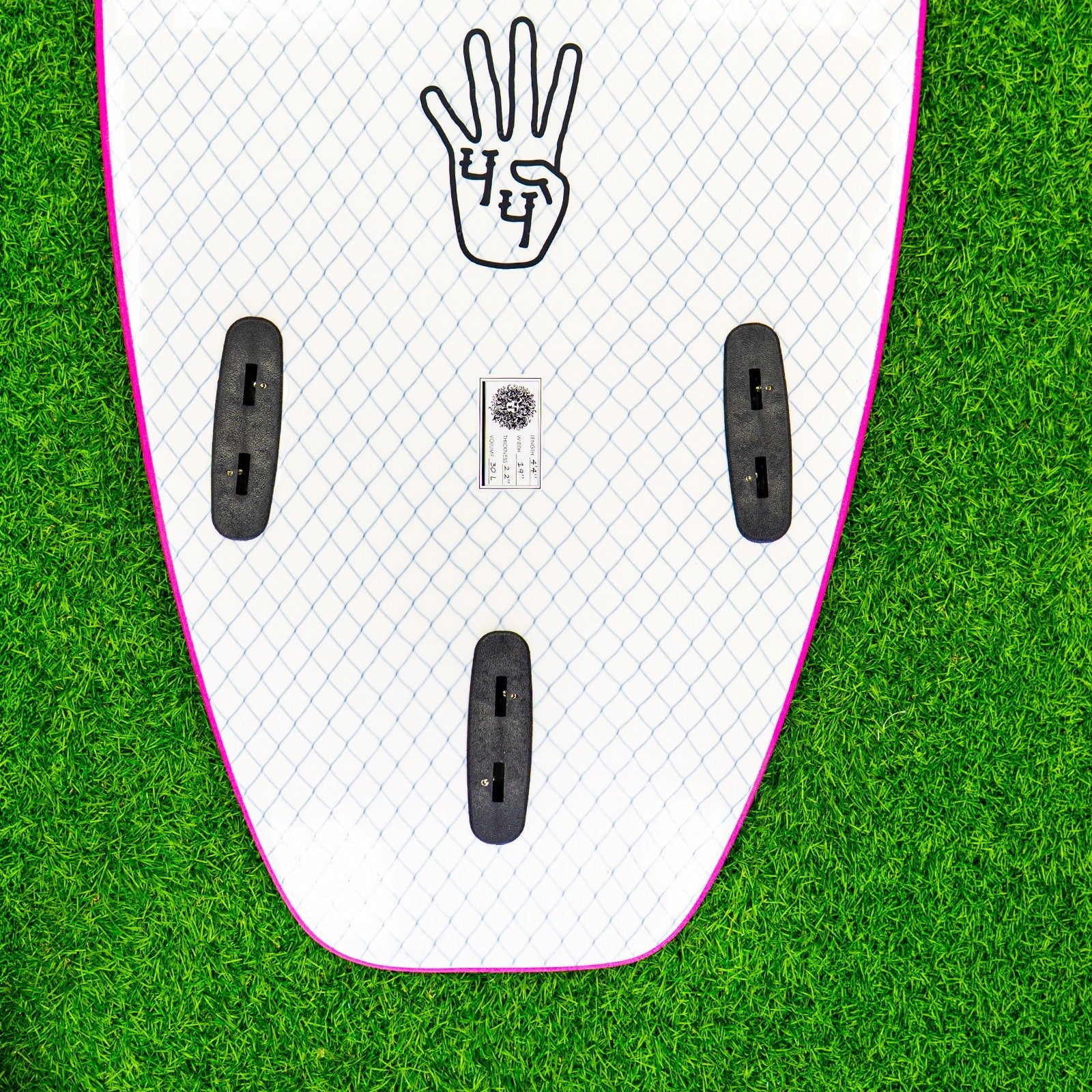 4-4 4ft 4in Bodyboard - Soft Top Short Foam Surfboard for Beginners and Kids - Includes Leash and Fins
