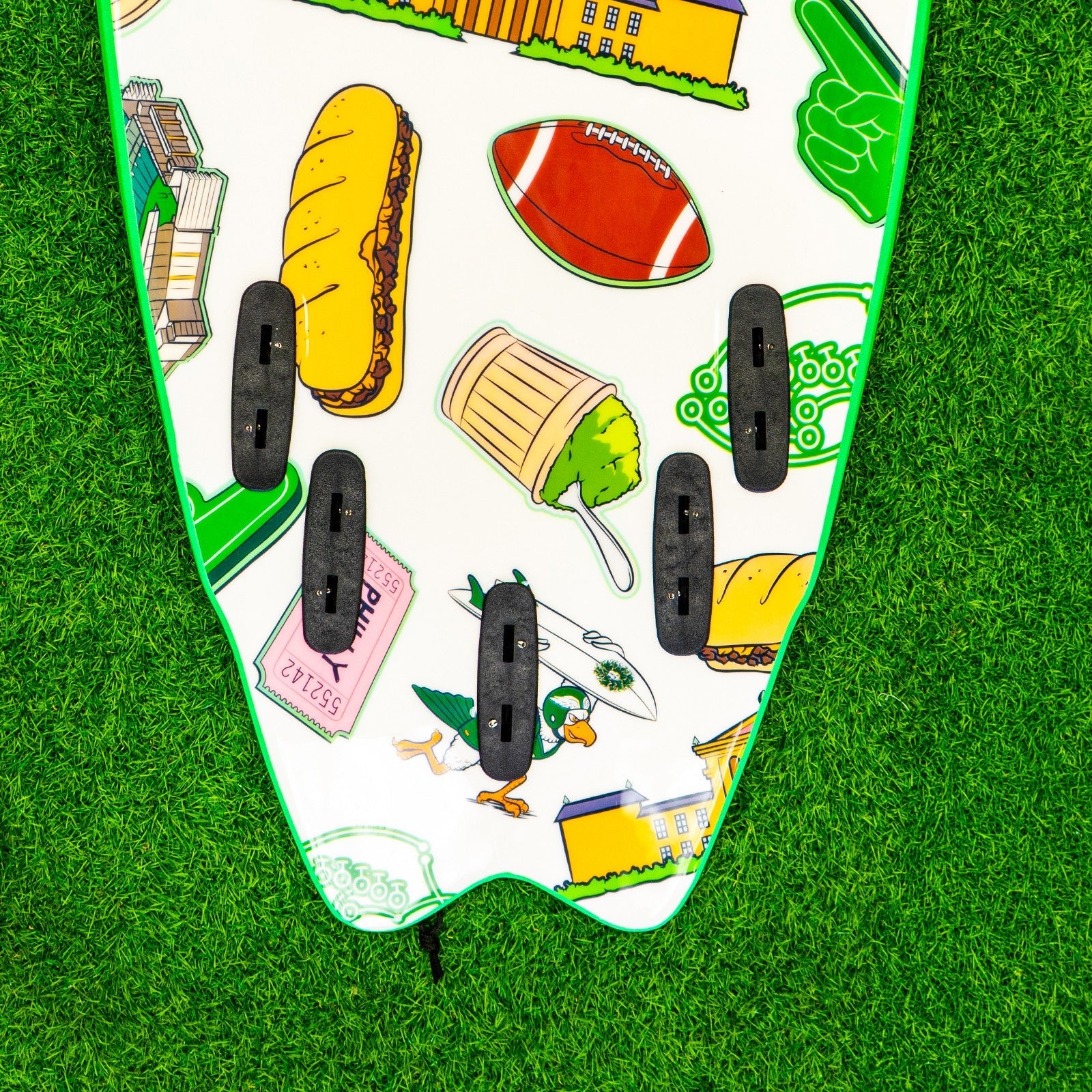 5-5 5ft 5in Fish - Soft Top Short Foam Surfboard for Beginners and Kids - Includes Leash and Fins