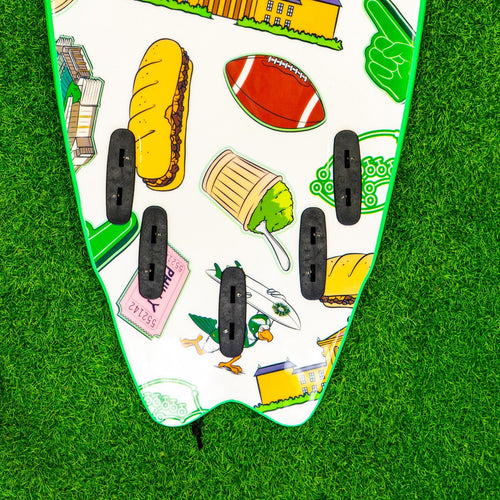 5-5 5ft 5in Fish - Soft Top Short Foam Surfboard for Beginners and Kids - Includes Leash and Fins