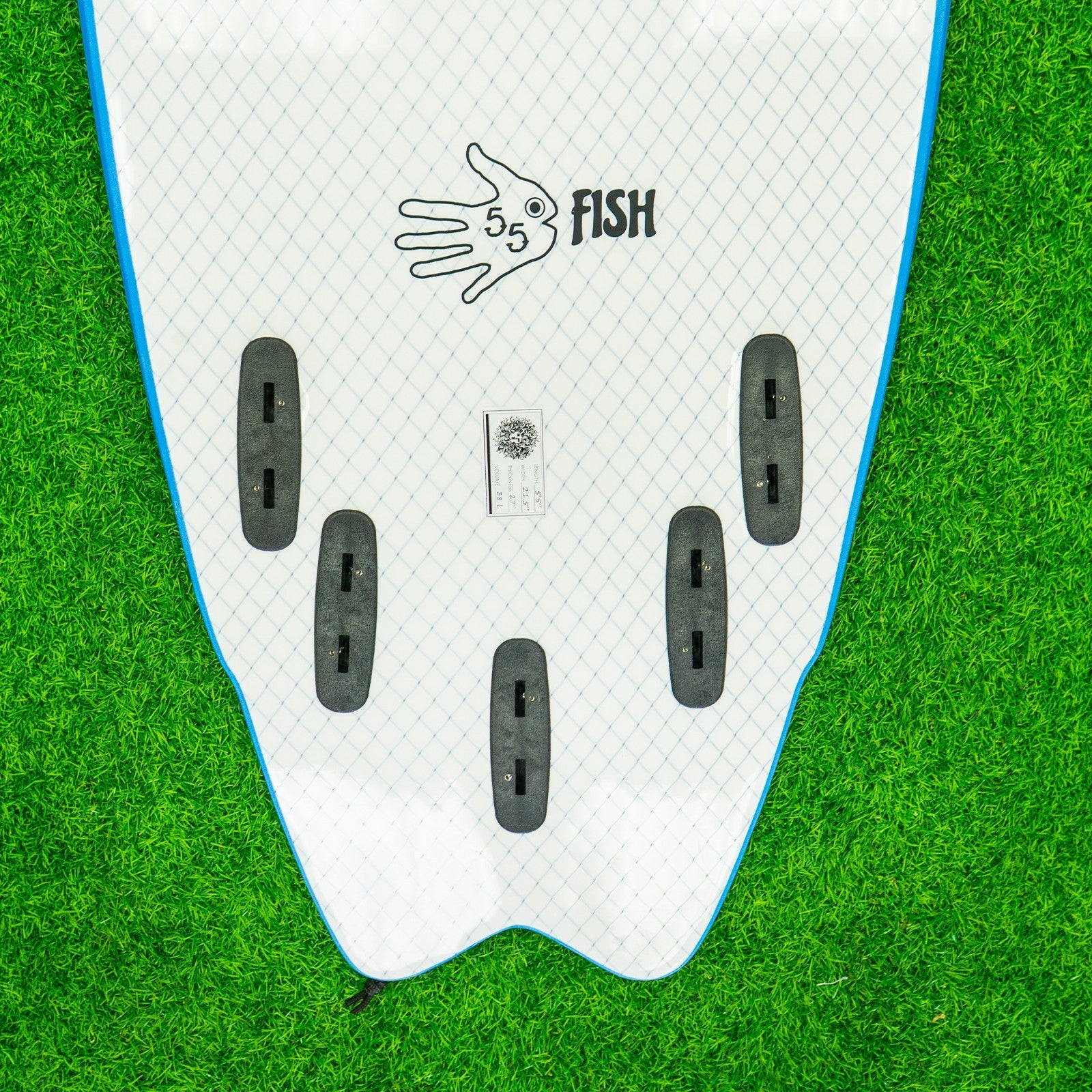 5-5 5ft 5in Fish - Soft Top Short Foam Surfboard for Beginners and Kids - Includes Leash and Fins