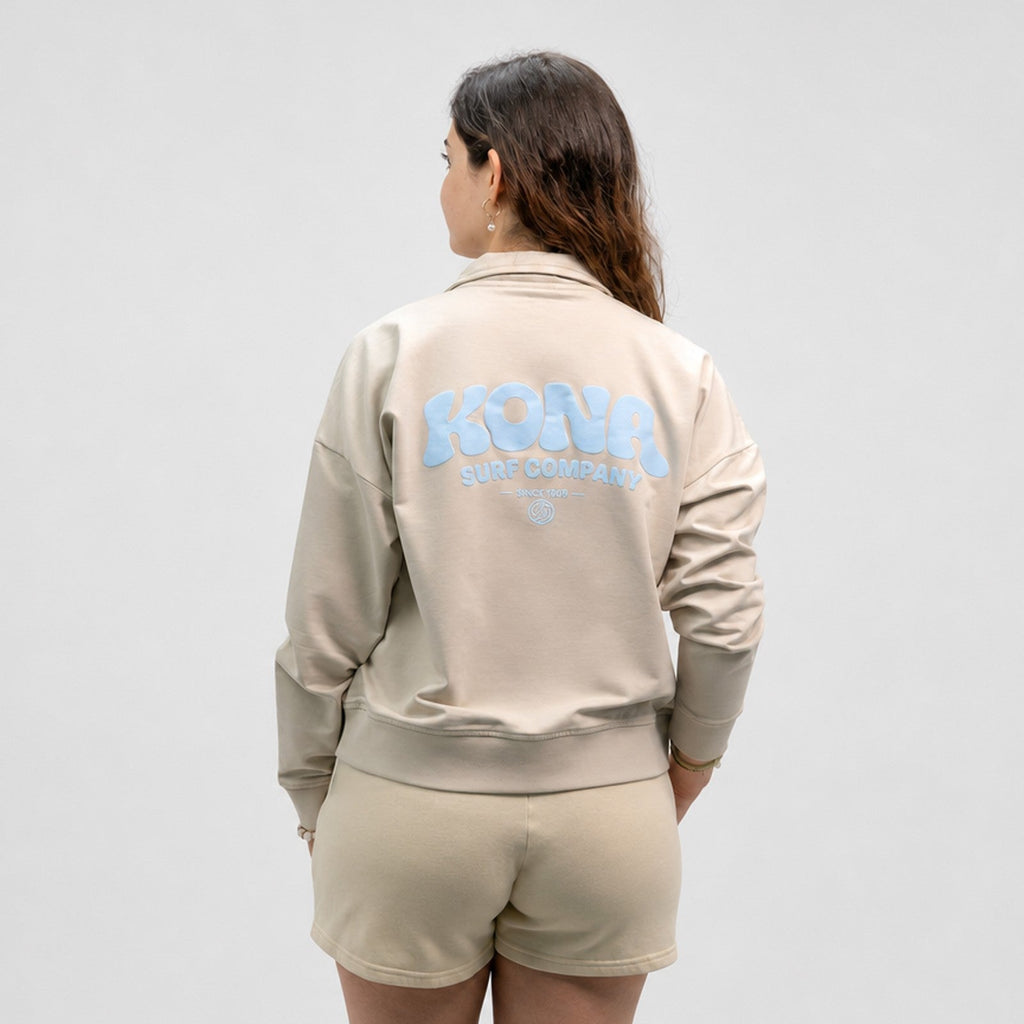 Bubble Puff Quarter Womens Zip Hoodie