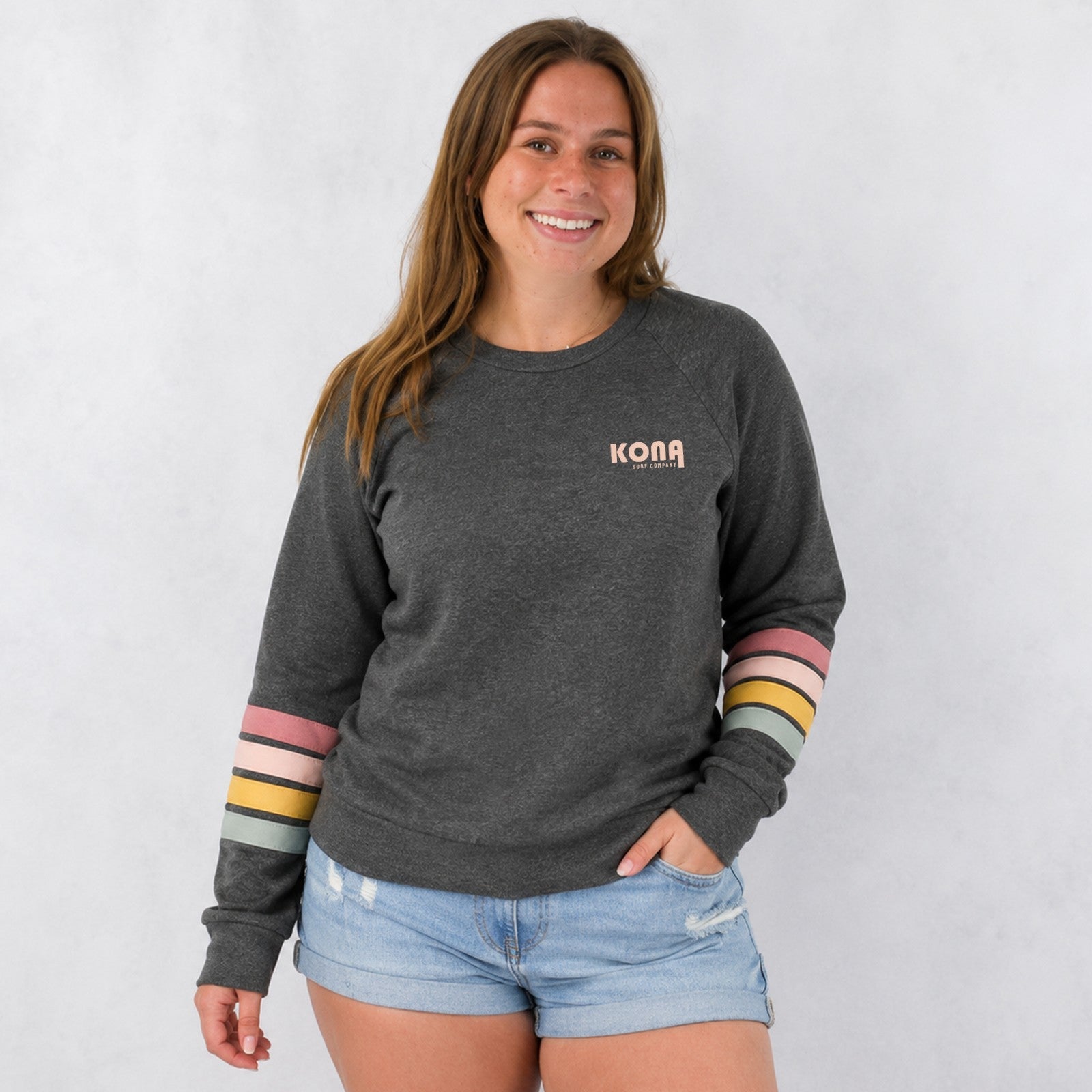 Luna Stripe Womens Crew Sweatshirt