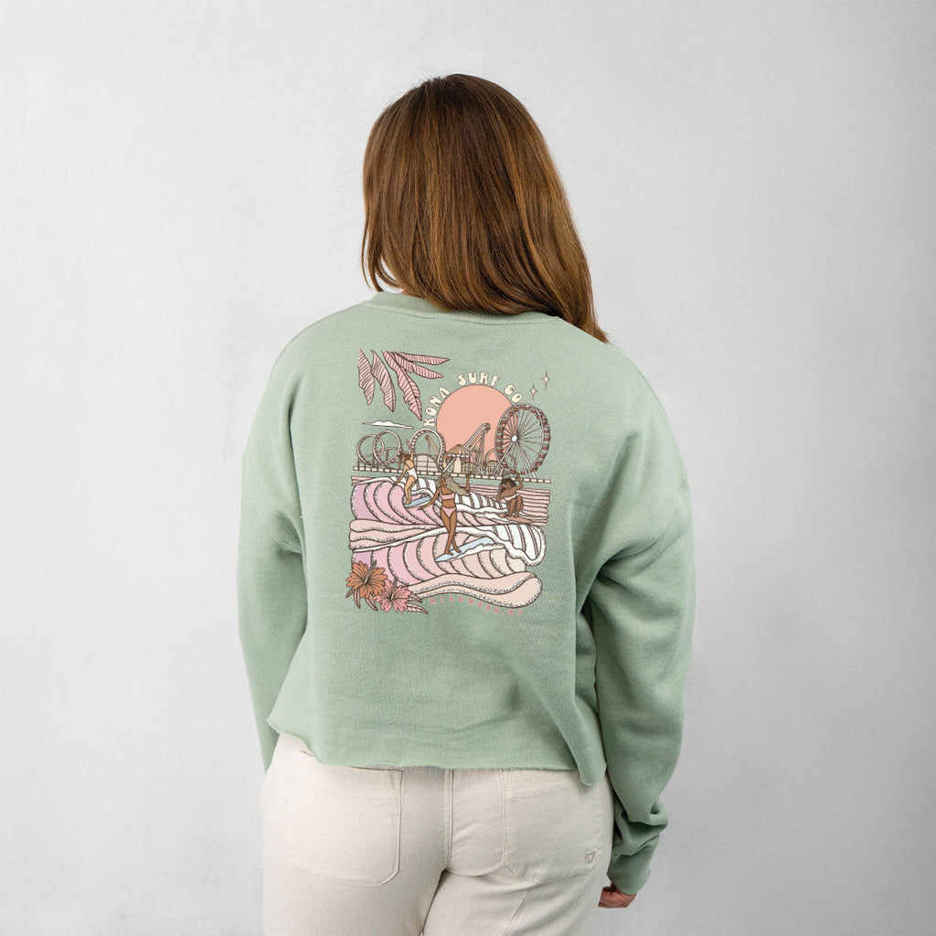 Summer Sunrise Womens Cropped Crew Sweatshirt