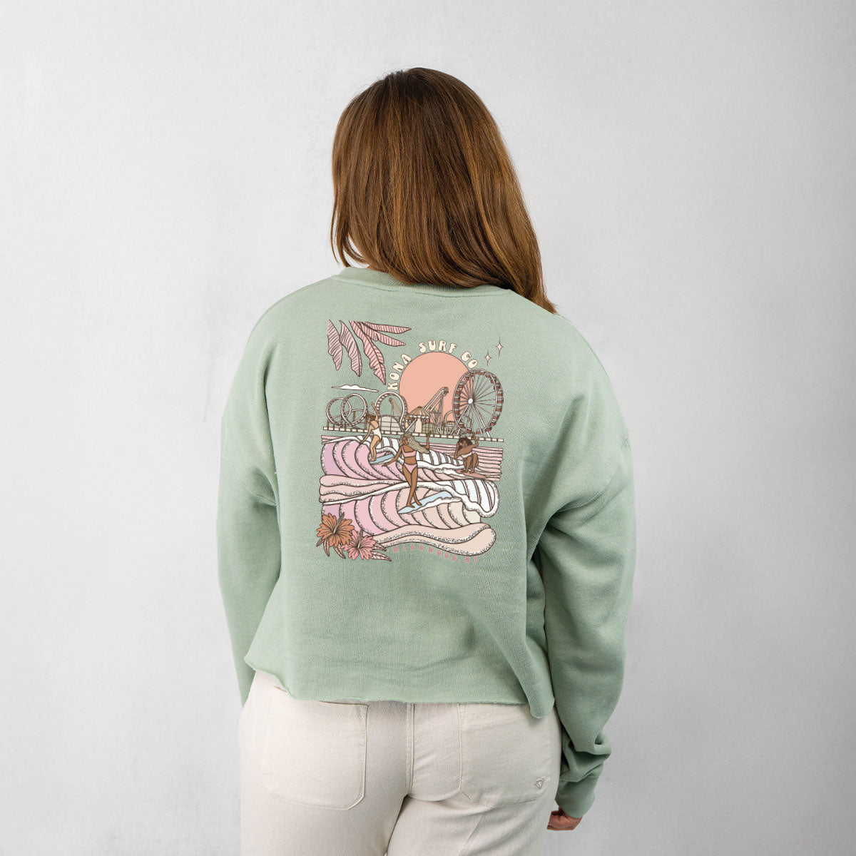 Summer Sunrise Womens Cropped Crew Sweatshirt