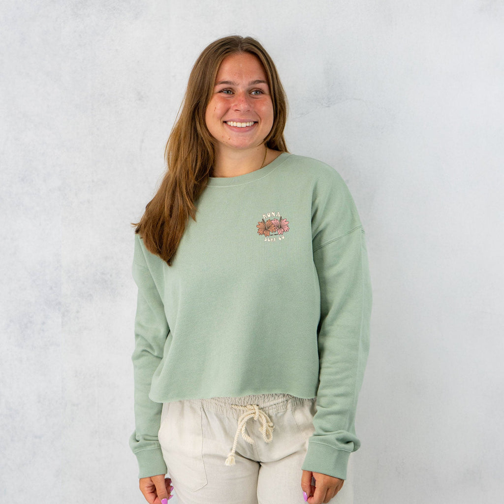 Summer Sunrise Womens Cropped Crew Sweatshirt