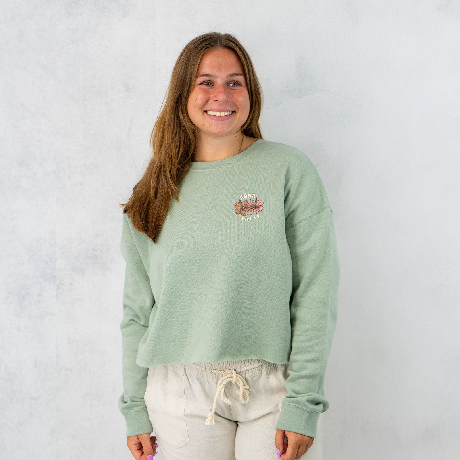Summer Sunrise Womens Cropped Crew Sweatshirt