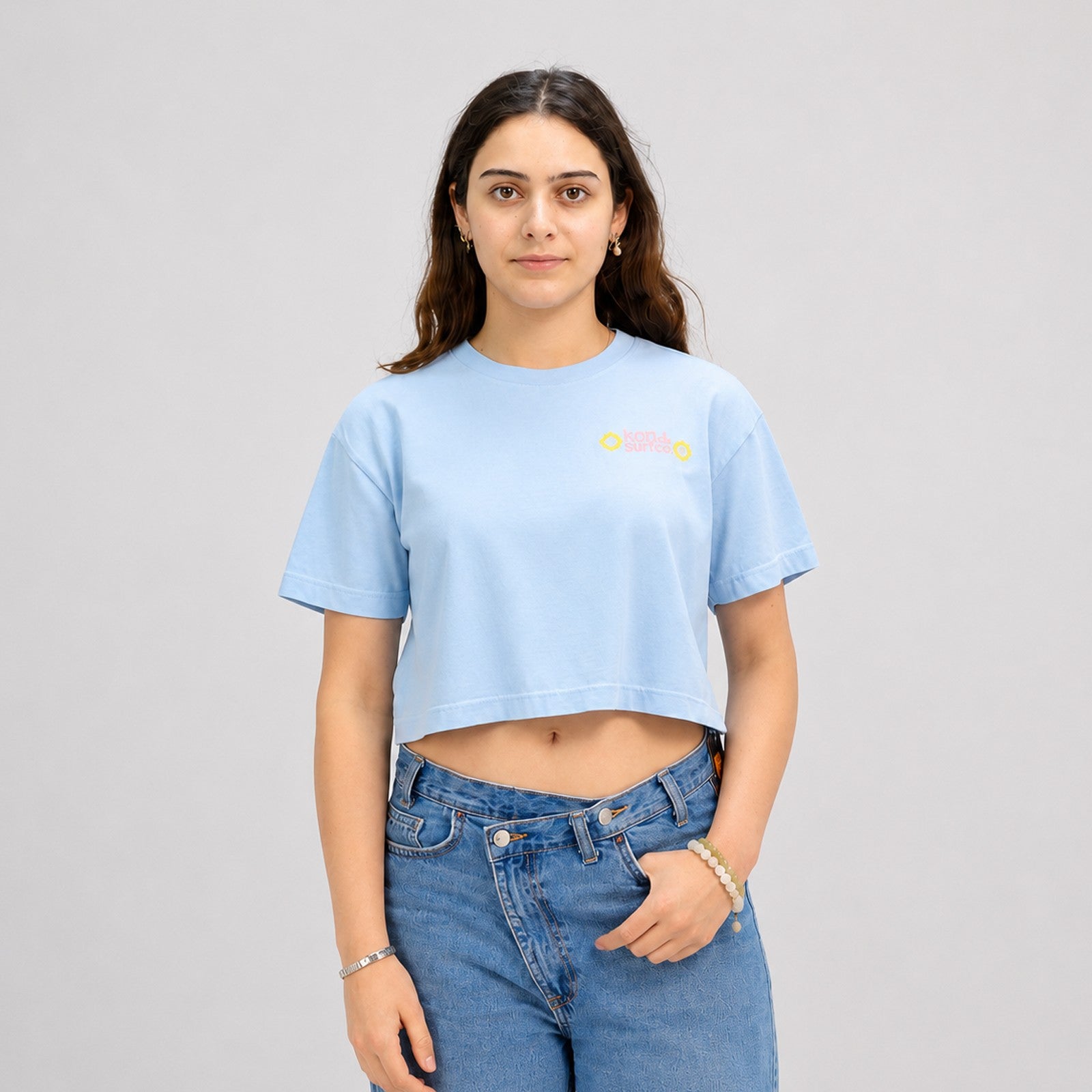 Sun Badge Womens Cropped T-Shirt