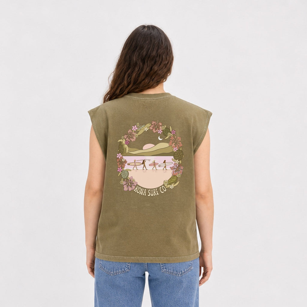 Reef Walk Womens Cropped Tank Top