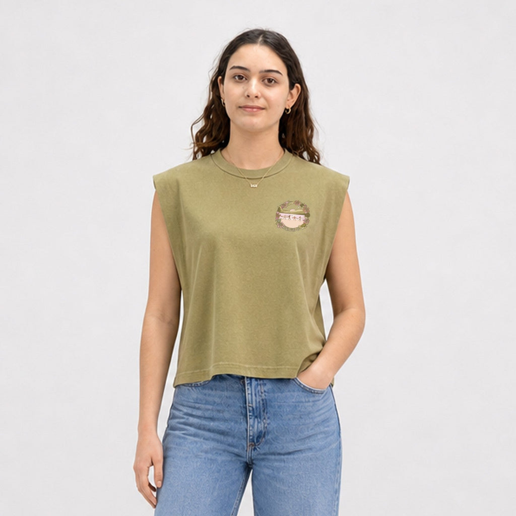 Reef Walk Womens Cropped Tank Top