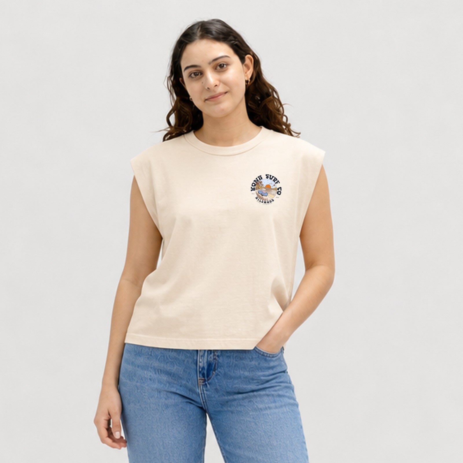 Road to the Beach Womens Cropped Tank Top