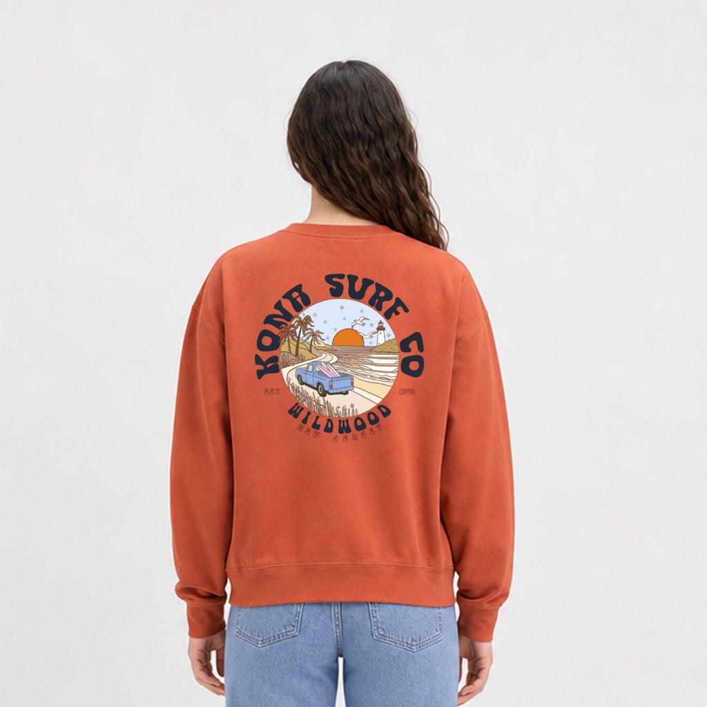 Road to the Beach Womens Crew Sweatshirt