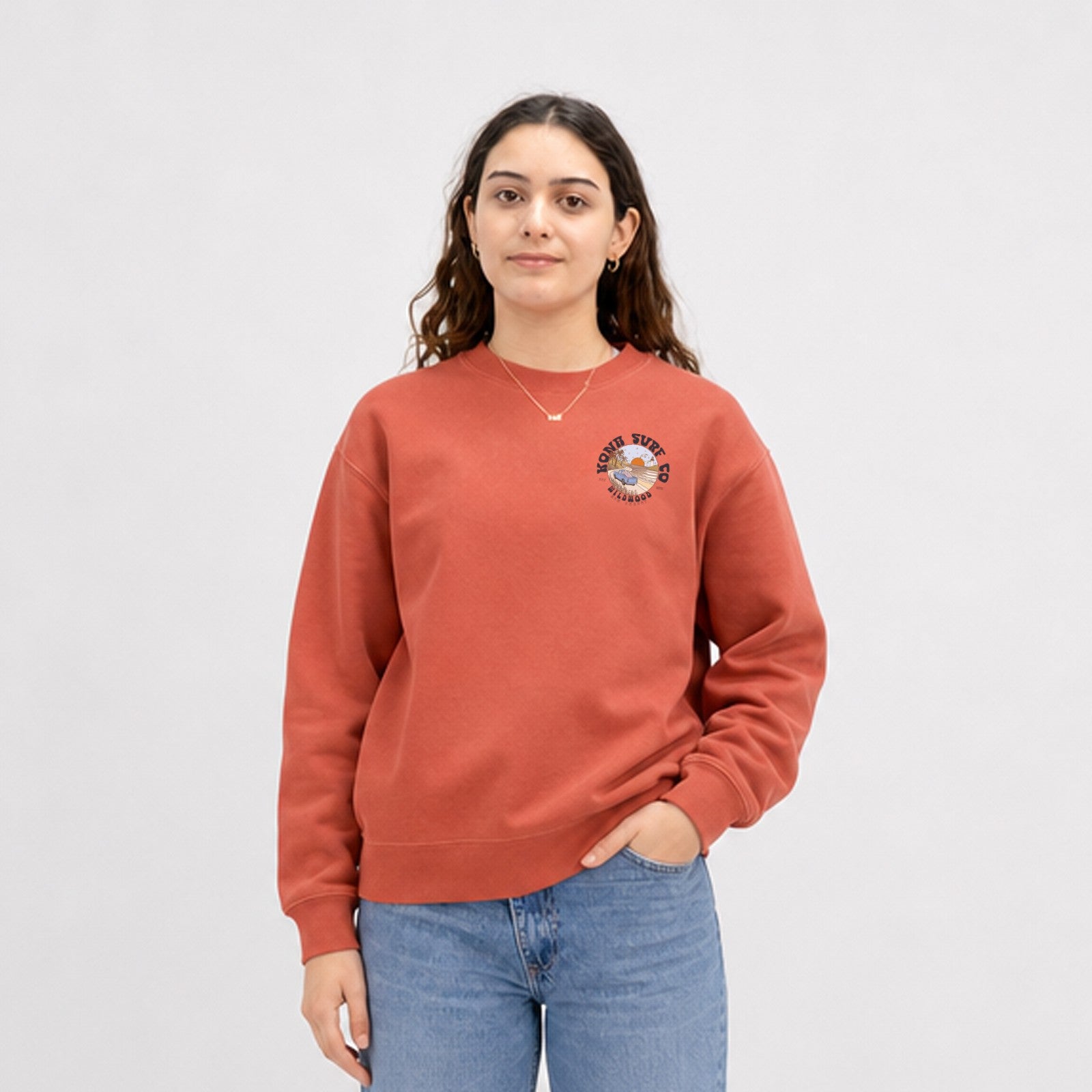 Road to the Beach Womens Crew Sweatshirt