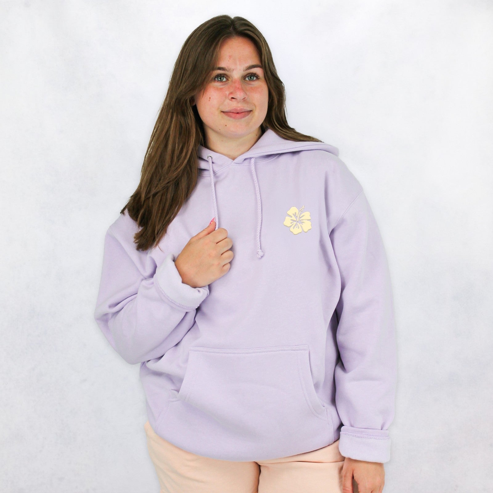 Hibiscus Puff Womens Pullover Hoodie