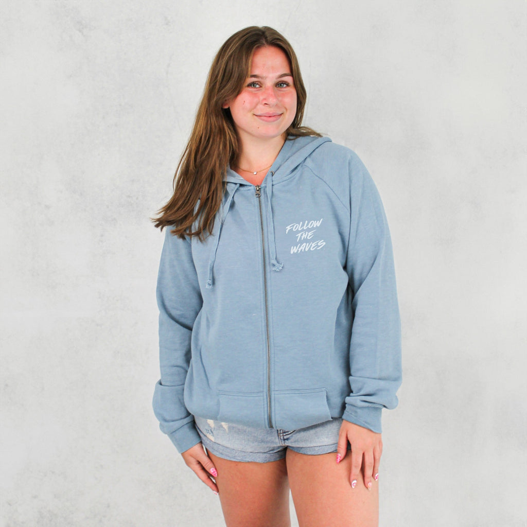 Follow the Waves Brush Womens Zip Hoodie