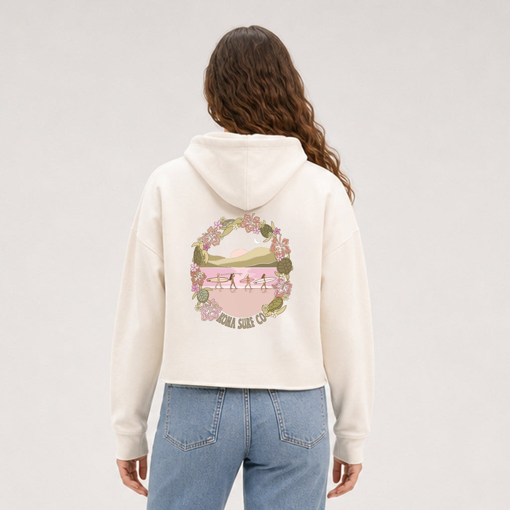Reef Walk Womens Cropped Pullover Hoodie