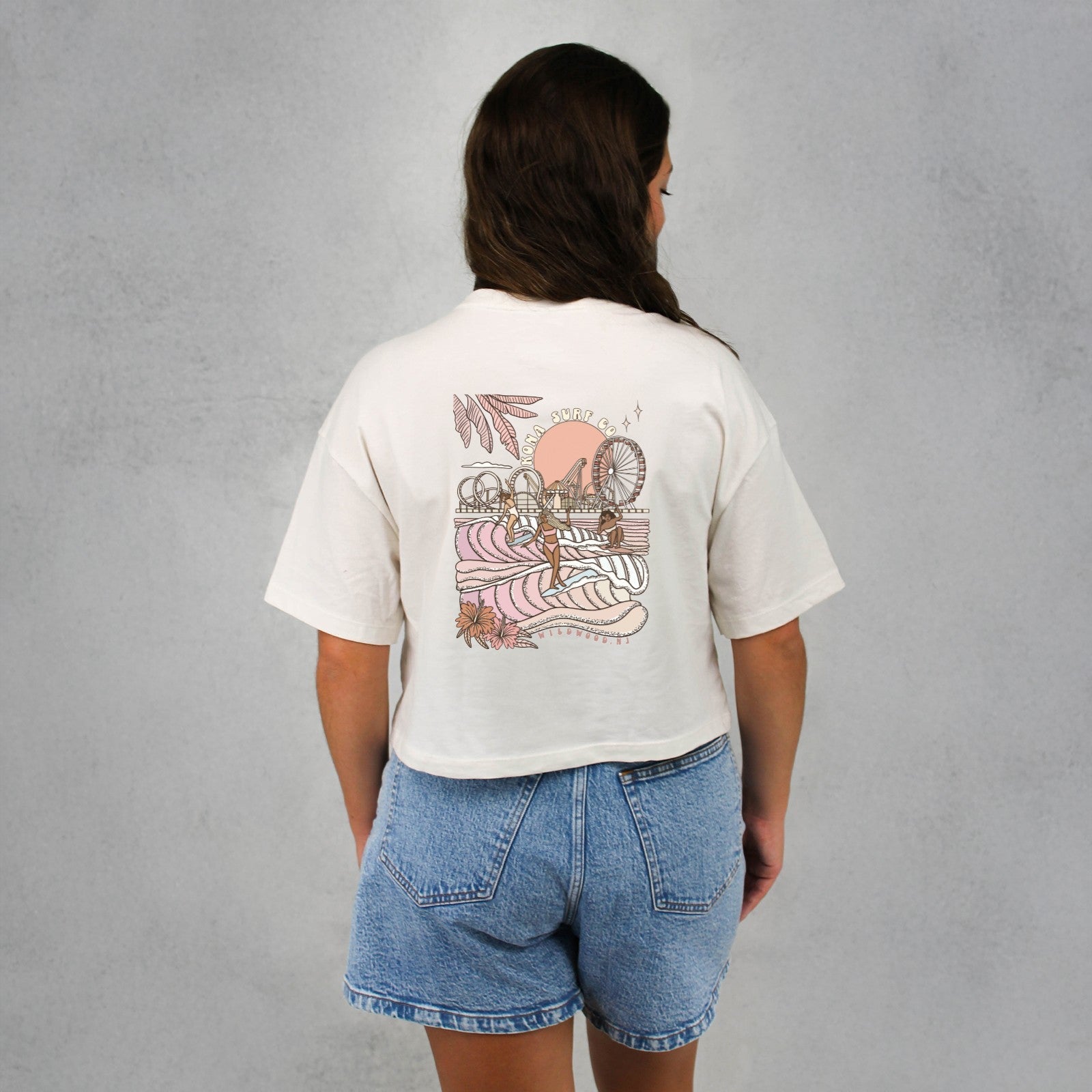 Summer Sunrise Womens Cropped T-Shirt