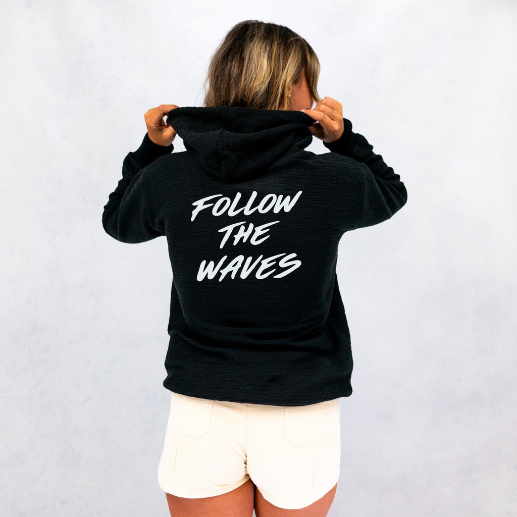 Follow the Waves Brush Womens Baja Pullover Hoodie