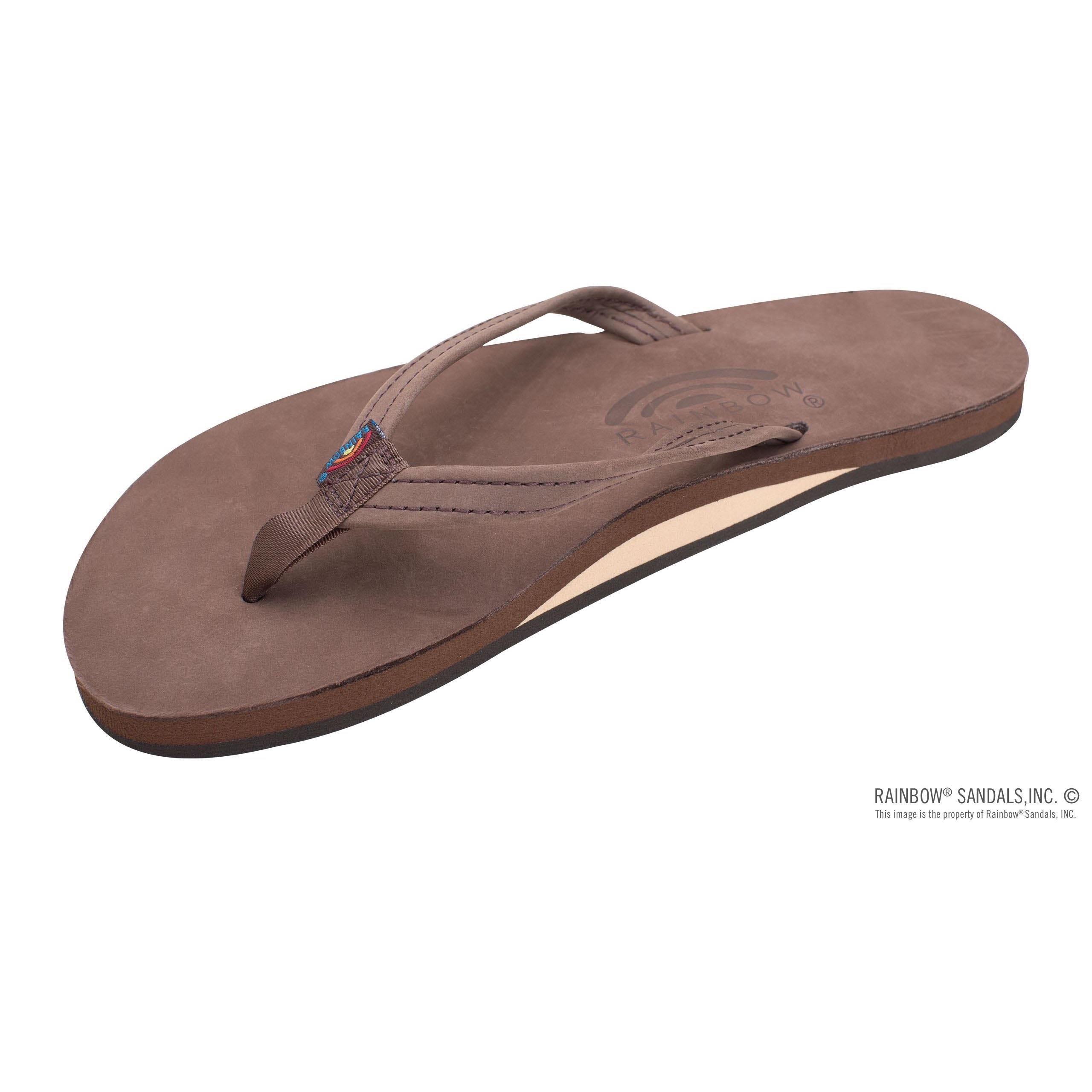 Rainbow Single Layer Narrow Strap Womens Sandals
