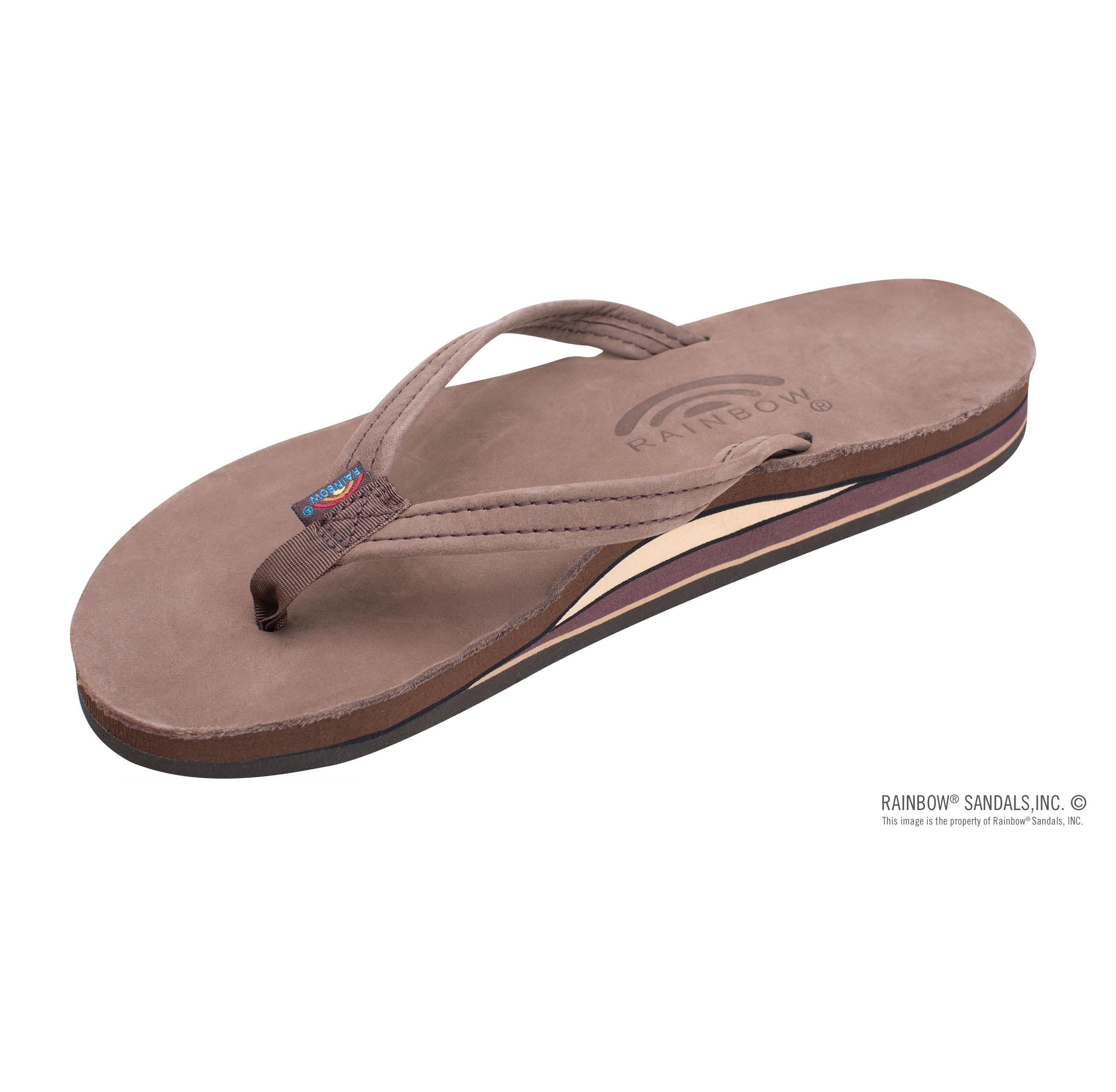 Rainbow Double Layer Narrow Strap Womens Sandals
