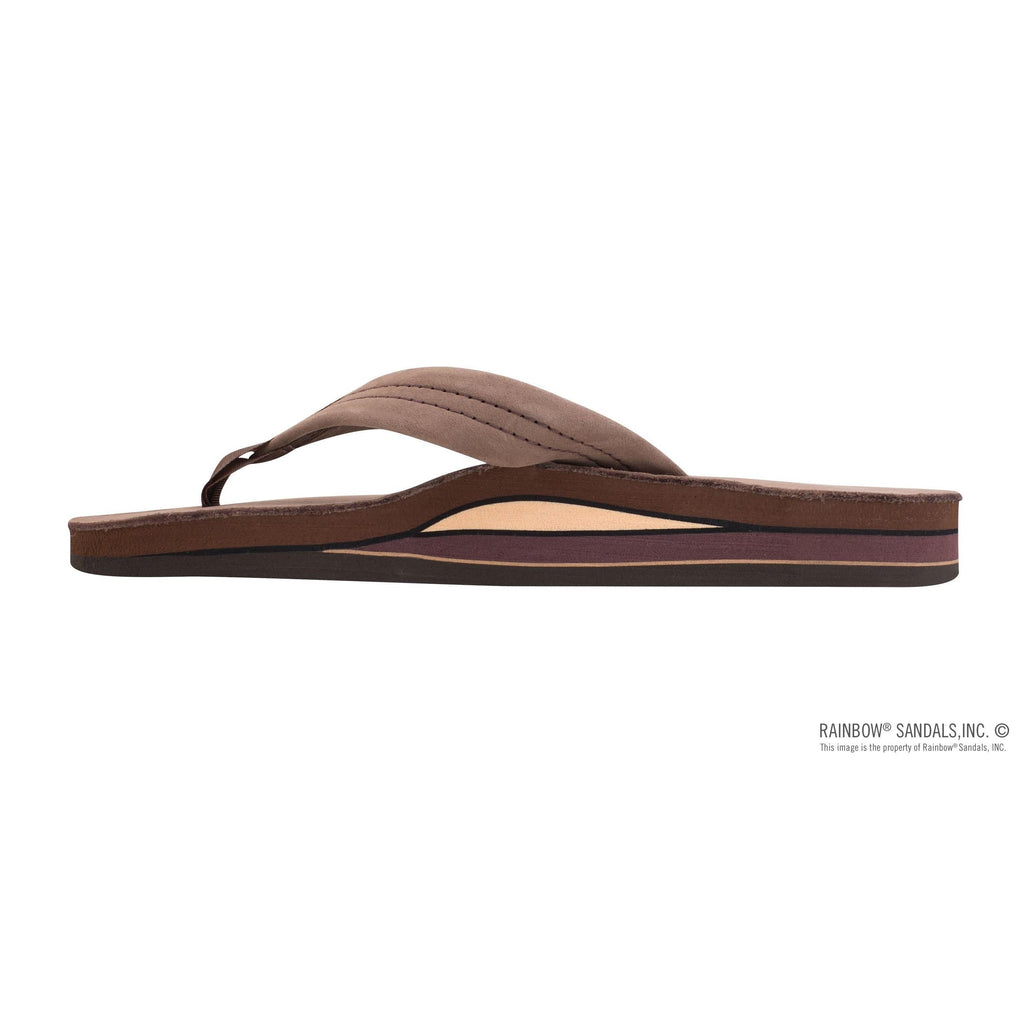 Rainbow Double Layer Wide Strap Womens Sandals